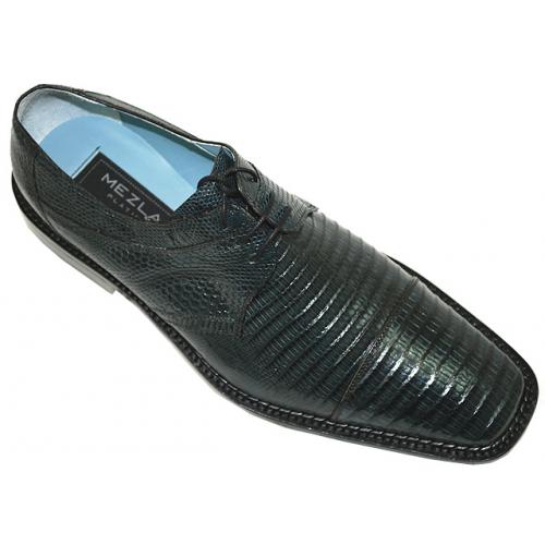 Mezlan "Osbourne" Navy Blue All-Over Genuine Lizard Shoes